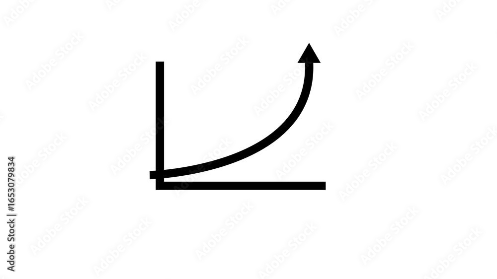 Poster abstract black color business graph icon animation. business success arrow concept.business graph wi