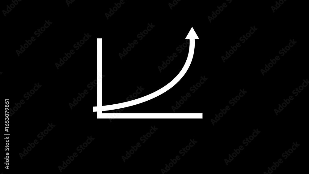 Poster abstract white color business graph icon animation. business success arrow concept.business graph wi