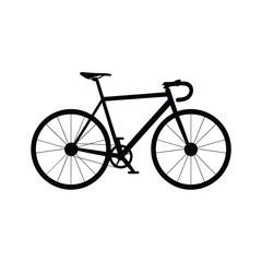 Fototapeta premium Simple Black Bicycle Silhouette on a Clean White Background