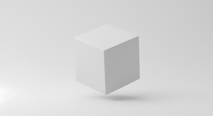 Fototapeta premium Minimalist White Cube: Clean 3D Render for Design Projects