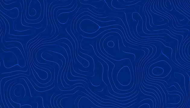 Abstract blue pattern of swirling, organic lines on a deep blue background