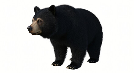 Fototapeta premium American Black Bear Illustration on White Background