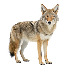 Fototapeta premium Coyote standing isolated on transparent background