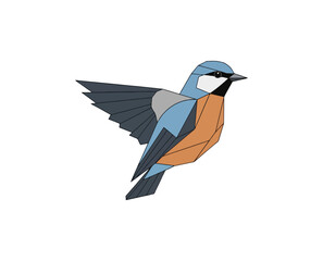 Geometric illustration of a bird in flight