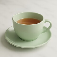 Fototapeta premium Soothing Tea Break for Wellness and Mindfulness. Perfect for Relaxing Moments and Promoting a Calm Lifestyle, Ideal for Health and Nutrition Websites or Blogs.