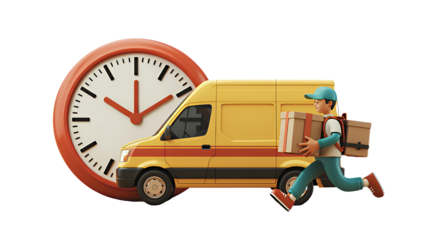 Dynamic Delivery Service Concept with Clock and Van
