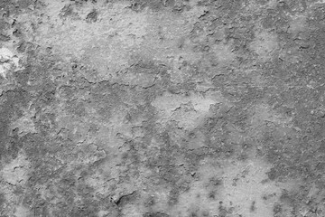 An old, abandoned grey concrete wall.