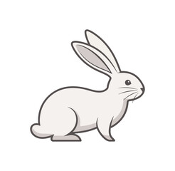 Obraz premium Rabbit illustration simple white animal design