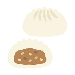 肉まん　イラスト
