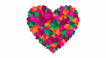 Colorful Heart Shape: Abstract Design with Geometric Patterns