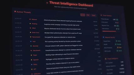 Dynamic cybersecurity threat dashboard visualization with realtime data analysis - Powered by Adobe