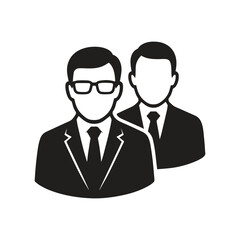 black and white businessman icon vector