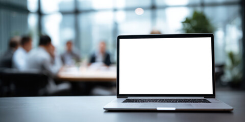 empty laptop computer screen mockup, concept of digital support online support, digital software mockup for business