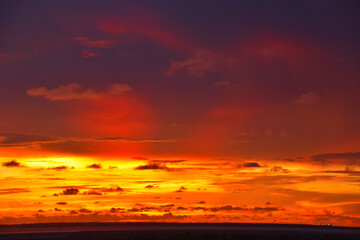 Fototapeta premium The red sky in the evening after sunset