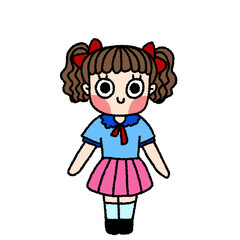 A cute girl is standing
