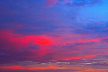 The red sky in the evening after sunset
