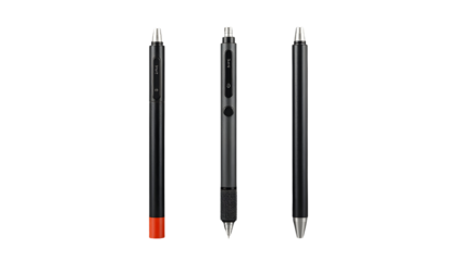 Three modern precision screwdrivers with interchangeable tips