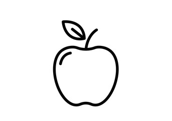 Apple Fruit Icon | Healthy Food Symbol, Nutrition, Fresh Produce, Organic Snack, Wellness Diet, Natural Fruit Outline Vector for Health and Fitness