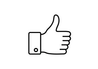 Thumbs Up Icon | Like Symbol in Black Silhouette | Approval, Positive Feedback, Social Media Reaction, Agreement, Success Hand Gesture Vector