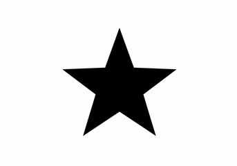Star Icon Black | Five Point Shape Symbol | Rating Favorite Vector | Minimal Flat Design Star Graphic | Award, Badge, Highlight Illustration