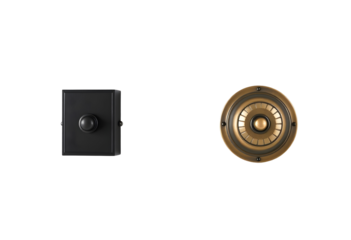 Doorbell and Button Set Antique Brass and Black Finish