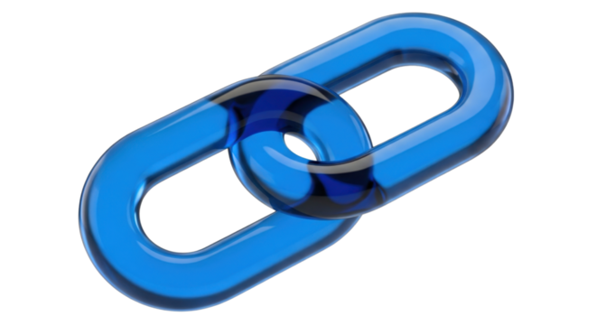 Connected Blue Link: A vibrant, see-through blue link illustration signifying connection, unity, and the strength found in seamless partnership. 
