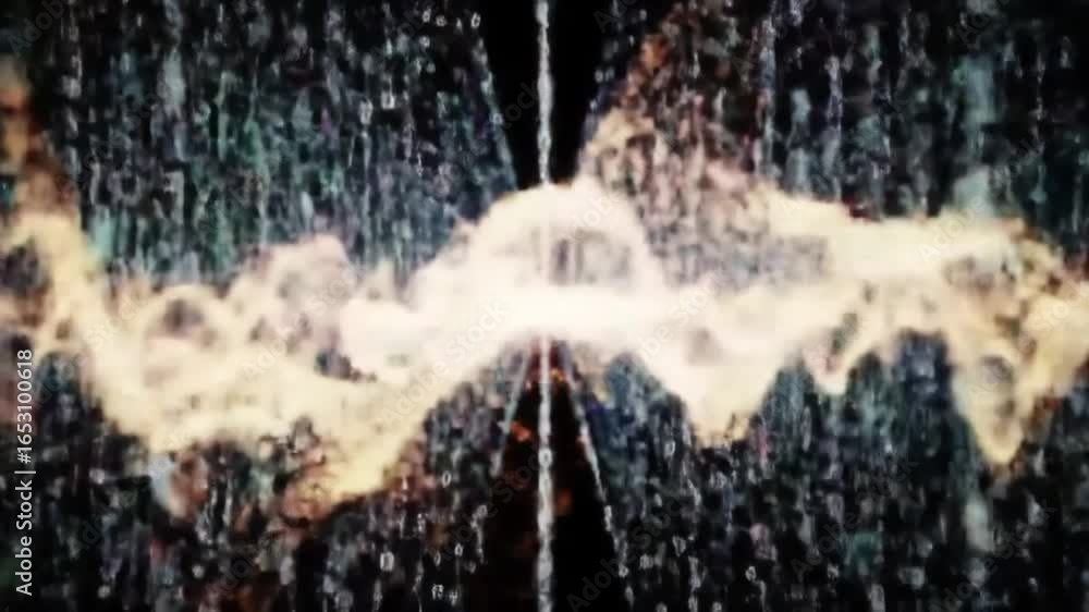 Poster abstract energy wave flowing through textured digital particles and data stream