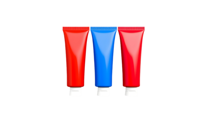 Tubes of paint red and blue colors