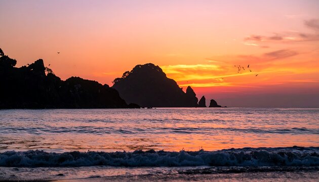 Coastal Sunrise Silhouette