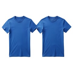 Naklejka premium Solid Blue Blank T Shirt Folded On White Background