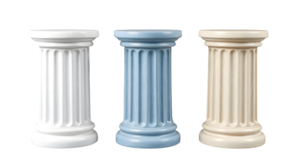 Classic Column Set 3D Rendered Doric Pillars in Various Hues