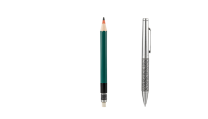 Pencil and Pen Illustration on Transparent Background