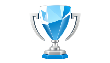 Crystal Trophy Award on Transparent Background