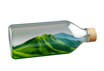 Scenic Landscape Encapsulated in a Bottle