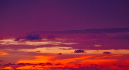 The red sky in the evening after sunset