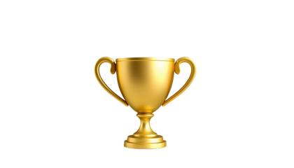 Golden Trophy Cup on Transparent Background