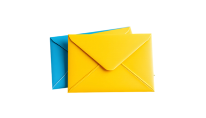 3D Rendered Envelopes Yellow and Blue Correspondence