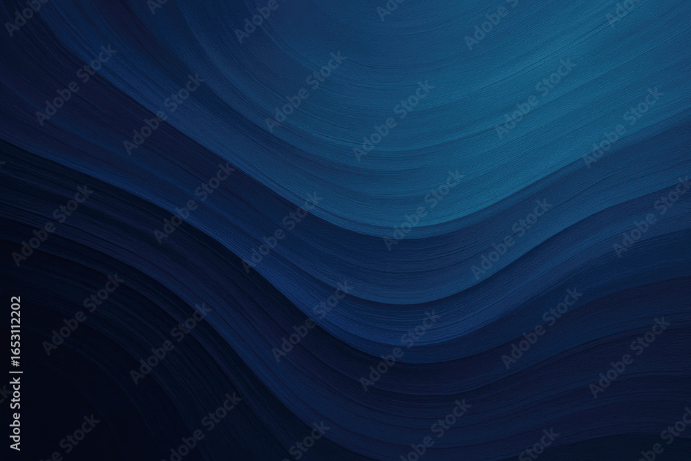 Poster abstract flowing waves of deep blue and teal with subtle texture background