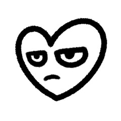 boring heart png outline, cute cartoon handdraw clipart kids doodle element hand drawn doodle, handwriting clipart, kawaii kids drawing, funny character, childlike sketch, handwritten words,