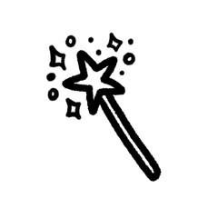 wand of the magic png outline, cute cartoon handdraw clipart kids doodle element hand drawn doodle, handwriting clipart, kawaii kids drawing, funny character, childlike sketch, handwritten words,