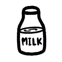 milk png outline, cute cartoon handdraw clipart kids doodle element hand drawn doodle, handwriting clipart, kawaii kids drawing, funny character, childlike sketch, handwritten words,