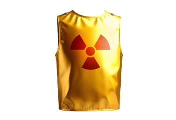 Radioactive vest with a warning symbol