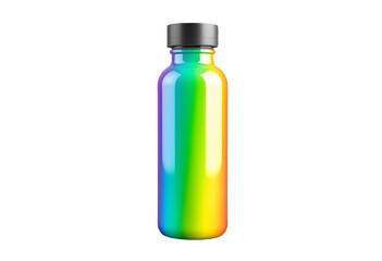 Colorful Rainbow Bottle with Black Cap - Product Mockup