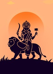 Happy durga pooja indian festival post design