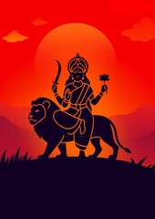 Happy durga pooja indian festival post design