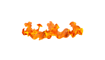 Realistic fire flame effect on transparent background