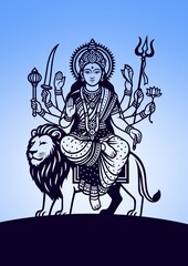 Happy durga pooja indian festival post design