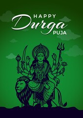 Happy durga pooja indian festival post design