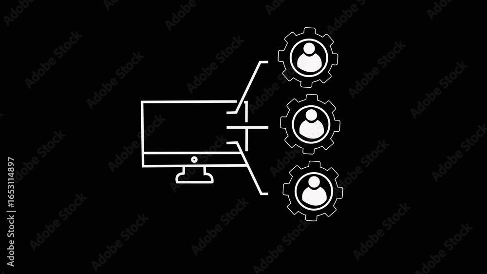 Poster software update and configuration . system software update ,settings icon animation . new update neo