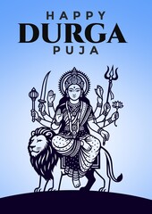 Happy durga pooja indian festival post design